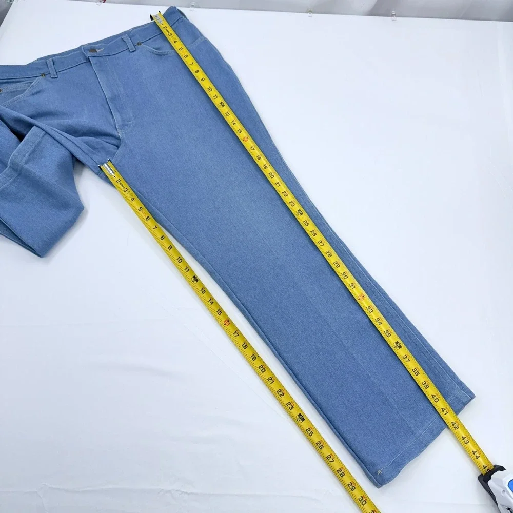 Vintage Lee Riders Jeans Men Straight Leg 36x30 Made USA Cotton Blend Blue Denim